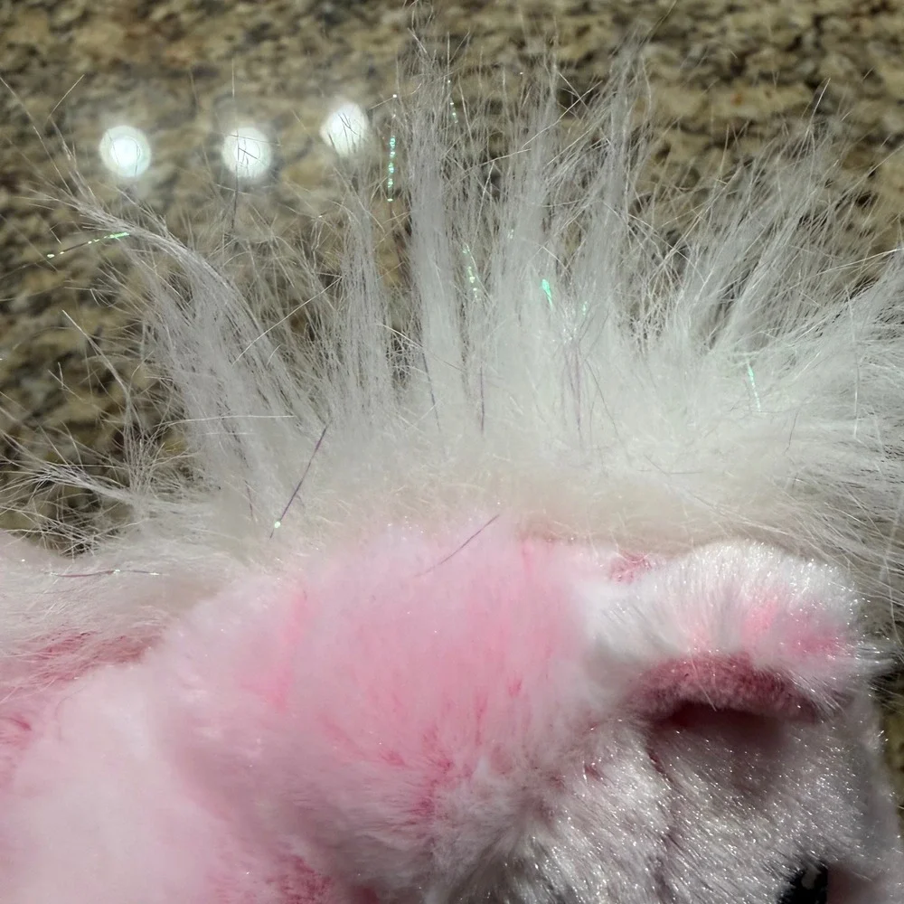 Ganz Webkinz Pink Pony Plush Stuffed Animal HM117 White Mane Tinsel  NO CODE